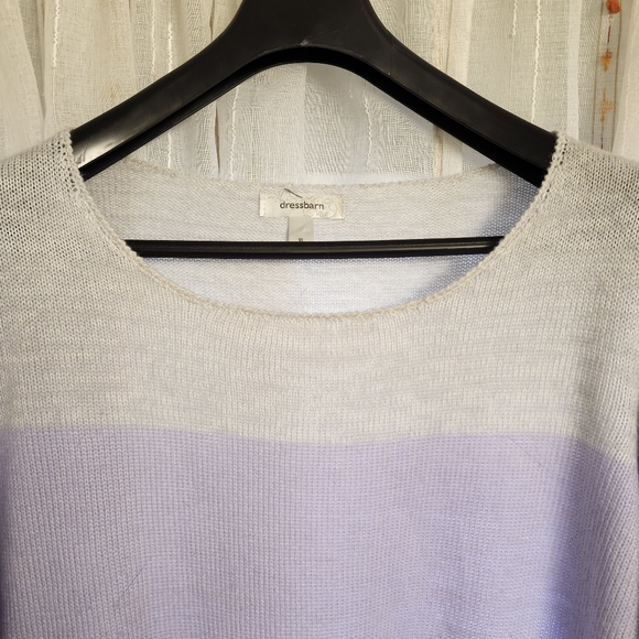 DRESS BARN WOMEN'S LILAC AND GRAY STRIPED SOFT SWEATER SIZE XL - Picture 6 of 13